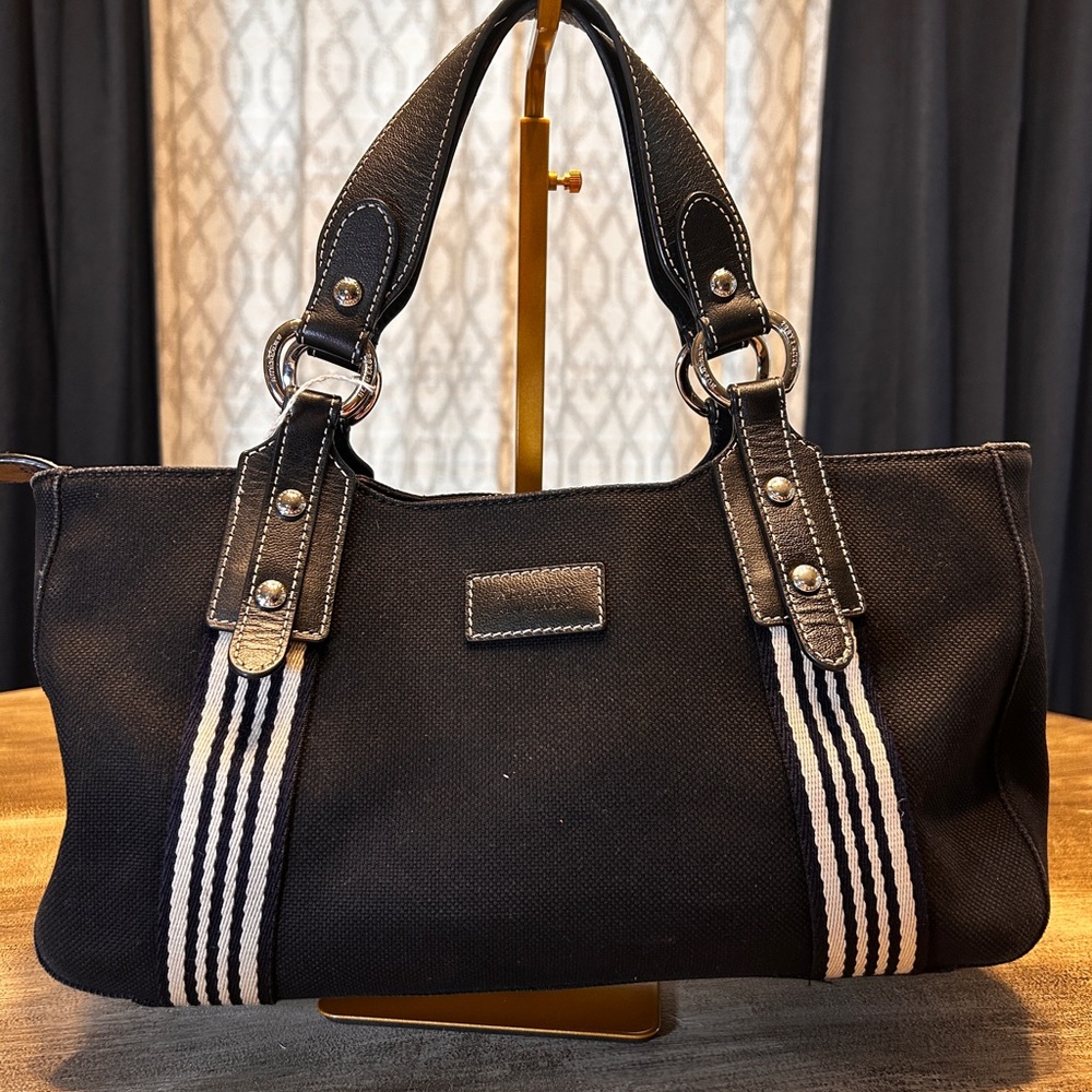 082. Burberry Blue Label Black Canvas Tote with COA - Picture 3 of 15